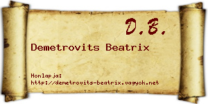 Demetrovits Beatrix névjegykártya